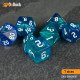Buy Accessories Dice Set. Blue & Green Glitter Dice Set. DnDuck Miniatures Store. 3D figures of characters, elves, monsters, bestiaries, landscape, dragons figures and accessories for role-playing games