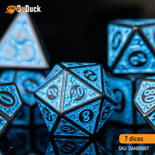 Buy Accessories Dice Set. Temple Ruins Blue Acrylic Dice Set. DnDuck Miniatures Store. 3D figures of characters, elves, monsters, bestiaries, landscape, dragons figures and accessories for role-playing games