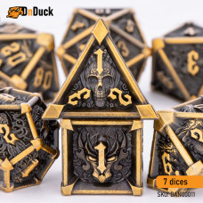 Buy  Metal Dragon Skull Dice Set - Bronze . DnDuck Miniatures Store. 3D figures of characters, elves, monsters, bestiaries, landscape, dragons figures and accessories for role-playing games