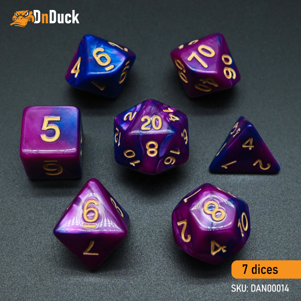 Buy Accessories Dice Set. Purple and Black Dice Set. DnDuck Miniatures Store. 3D figures of characters, elves, monsters, bestiaries, landscape, dragons figures and accessories for role-playing games