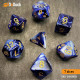 Buy Accessories Dice Set. Blue and White Dice Set. DnDuck Miniatures Store. 3D figures of characters, elves, monsters, bestiaries, landscape, dragons figures and accessories for role-playing games
