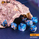 Buy Accessories Dice Set. Blue and White Dice Set. DnDuck Miniatures Store. 3D figures of characters, elves, monsters, bestiaries, landscape, dragons figures and accessories for role-playing games