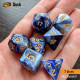 Buy Accessories Dice Set. Blue and Black Dice Set. DnDuck Miniatures Store. 3D figures of characters, elves, monsters, bestiaries, landscape, dragons figures and accessories for role-playing games
