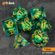 Buy Accessories Dice Set. Green Dragon Eyes Dise Set. DnDuck Miniatures Store. 3D figures of characters, elves, monsters, bestiaries, landscape, dragons figures and accessories for role-playing games