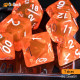 Buy Accessories Dice Set. Transparent Orange Dise Set. DnDuck Miniatures Store. 3D figures of characters, elves, monsters, bestiaries, landscape, dragons figures and accessories for role-playing games