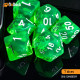 Buy Accessories Dice Set. Transparent Light Green Dise Set. DnDuck Miniatures Store. 3D figures of characters, elves, monsters, bestiaries, landscape, dragons figures and accessories for role-playing games