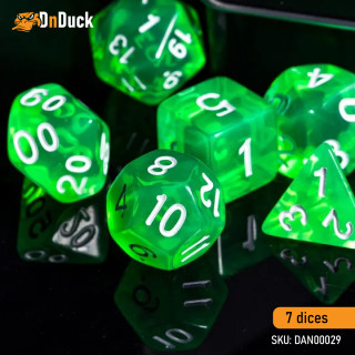 Transparent Light Green Dise Set