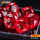 Buy Accessories Dice Set. Transparent Red Dise Set. DnDuck Miniatures Store. 3D figures of characters, elves, monsters, bestiaries, landscape, dragons figures and accessories for role-playing games
