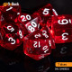 Buy Accessories Dice Set. Transparent Red Dise Set. DnDuck Miniatures Store. 3D figures of characters, elves, monsters, bestiaries, landscape, dragons figures and accessories for role-playing games