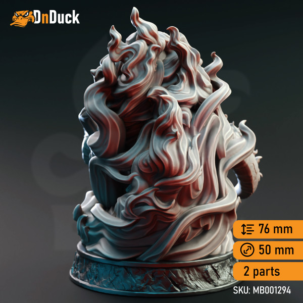Buy 3d miniature Undead. Giant Flaming Infernal Skull. DnDuck Miniatures Store. 3D figures of characters, elves, monsters, bestiaries, landscape, dragons figures and accessories for role-playing games