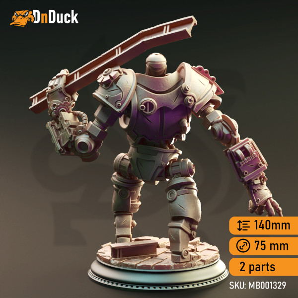 Buy 3d miniature Construct. Steampunk Giant Automaton - Venatoris. DnDuck Miniatures Store. 3D figures of characters, elves, monsters, bestiaries, landscape, dragons figures and accessories for role-playing games