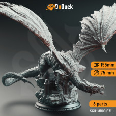 Buy  Armoured Dragon - Kuriazor the Dark Scaled . DnDuck Miniatures Store. 3D figures of characters, elves, monsters, bestiaries, landscape, dragons figures and accessories for role-playing games