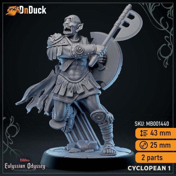 Buy 3d miniature Humanoid. Cyclopean. DnDuck Miniatures Store. 3D figures of characters, elves, monsters, bestiaries, landscape, dragons figures and accessories for role-playing games