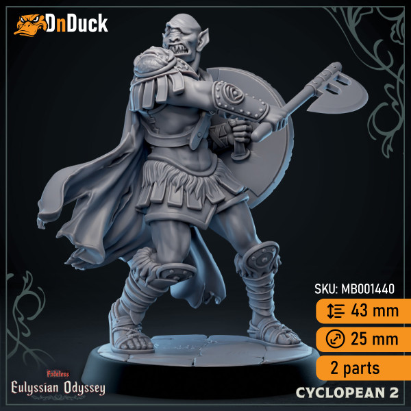 Buy 3d miniature Humanoid. Cyclopean. DnDuck Miniatures Store. 3D figures of characters, elves, monsters, bestiaries, landscape, dragons figures and accessories for role-playing games