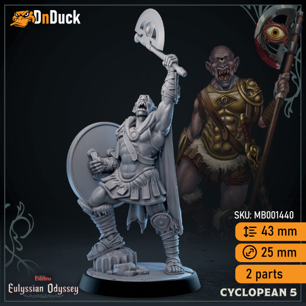 Buy 3d miniature Humanoid. Cyclopean. DnDuck Miniatures Store. 3D figures of characters, elves, monsters, bestiaries, landscape, dragons figures and accessories for role-playing games