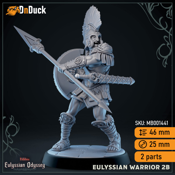 Buy 3d miniature Humanoid. Eulyssian Warrior. DnDuck Miniatures Store. 3D figures of characters, elves, monsters, bestiaries, landscape, dragons figures and accessories for role-playing games