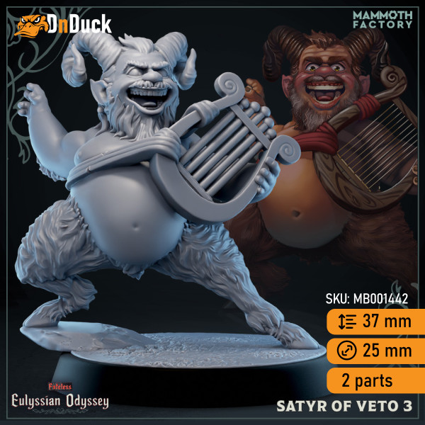 Buy 3d miniature Humanoid. Satyrs of Veto. DnDuck Miniatures Store. 3D figures of characters, elves, monsters, bestiaries, landscape, dragons figures and accessories for role-playing games