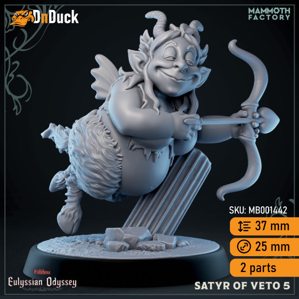 Buy 3d miniature Humanoid. Satyrs of Veto. DnDuck Miniatures Store. 3D figures of characters, elves, monsters, bestiaries, landscape, dragons figures and accessories for role-playing games