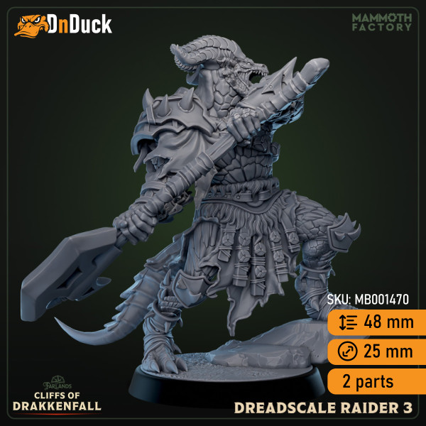 Buy 3d miniature Humanoid. Dreadscale Raiders. DnDuck Miniatures Store. 3D figures of characters, elves, monsters, bestiaries, landscape, dragons figures and accessories for role-playing games