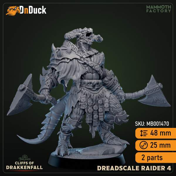 Buy 3d miniature Humanoid. Dreadscale Raiders. DnDuck Miniatures Store. 3D figures of characters, elves, monsters, bestiaries, landscape, dragons figures and accessories for role-playing games