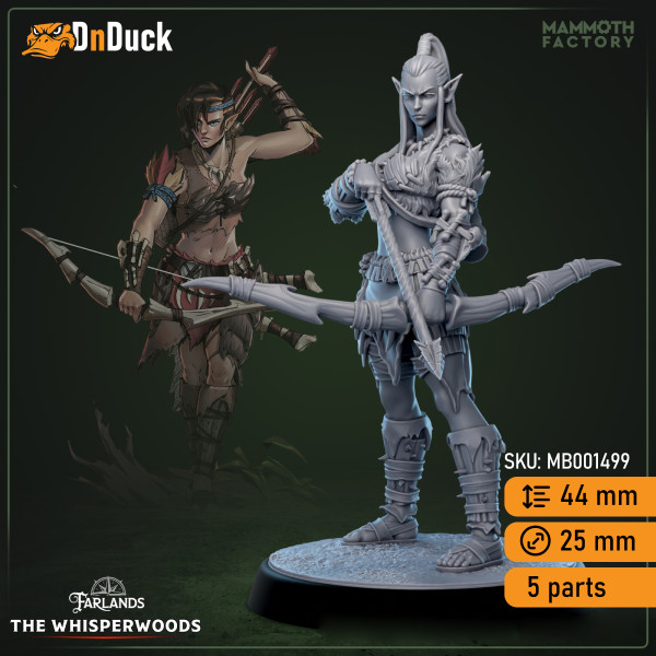 Buy 3d miniature Humanoid. Whisperwood Rangers. DnDuck Miniatures Store. 3D figures of characters, elves, monsters, bestiaries, landscape, dragons figures and accessories for role-playing games