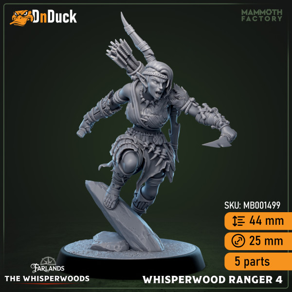 Buy 3d miniature Humanoid. Whisperwood Rangers. DnDuck Miniatures Store. 3D figures of characters, elves, monsters, bestiaries, landscape, dragons figures and accessories for role-playing games