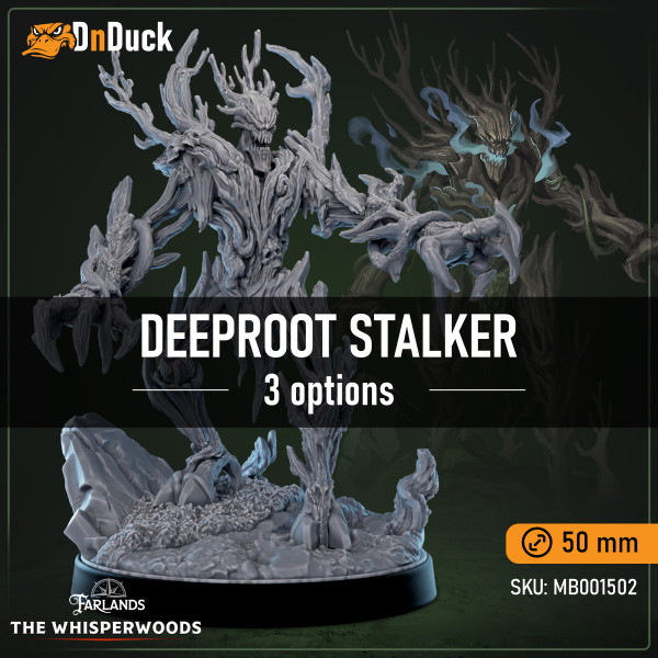 Buy 3d miniature Plant. Deeproot Stalker. DnDuck Miniatures Store. 3D figures of characters, elves, monsters, bestiaries, landscape, dragons figures and accessories for role-playing games