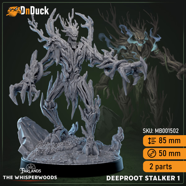 Buy 3d miniature Plant. Deeproot Stalker. DnDuck Miniatures Store. 3D figures of characters, elves, monsters, bestiaries, landscape, dragons figures and accessories for role-playing games