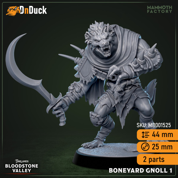 Buy 3d miniature Humanoid. Boneyard Gnolls. DnDuck Miniatures Store. 3D figures of characters, elves, monsters, bestiaries, landscape, dragons figures and accessories for role-playing games