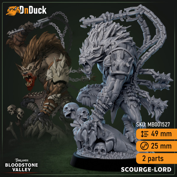 Buy 3d miniature Humanoid. Gnoll Scourge-Lord. DnDuck Miniatures Store. 3D figures of characters, elves, monsters, bestiaries, landscape, dragons figures and accessories for role-playing games