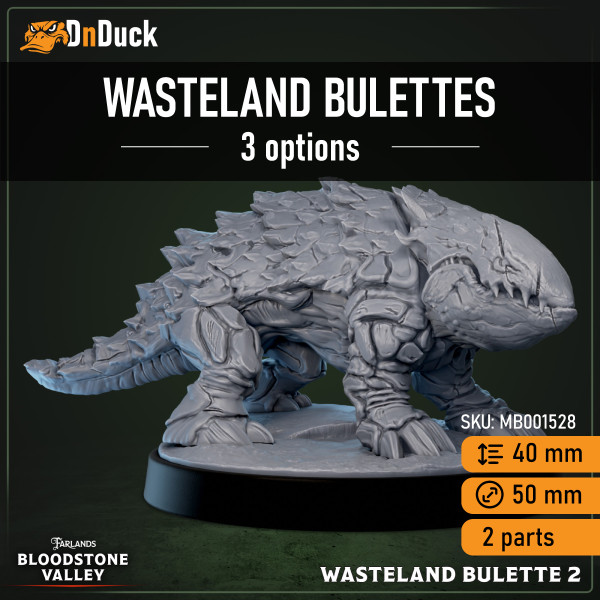 Buy 3d miniature Monster. Wasteland Bulettes. DnDuck Miniatures Store. 3D figures of characters, elves, monsters, bestiaries, landscape, dragons figures and accessories for role-playing games