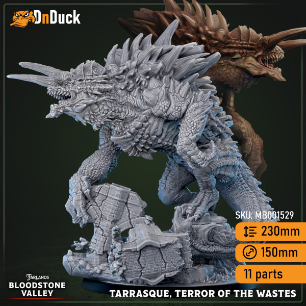 Buy 3d miniature Dragon. Tarrasque, Terror of the Wastes. DnDuck Miniatures Store. 3D figures of characters, elves, monsters, bestiaries, landscape, dragons figures and accessories for role-playing games