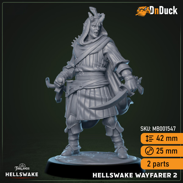 Buy 3d miniature Humanoid. Hellswake Wayfarers. DnDuck Miniatures Store. 3D figures of characters, elves, monsters, bestiaries, landscape, dragons figures and accessories for role-playing games