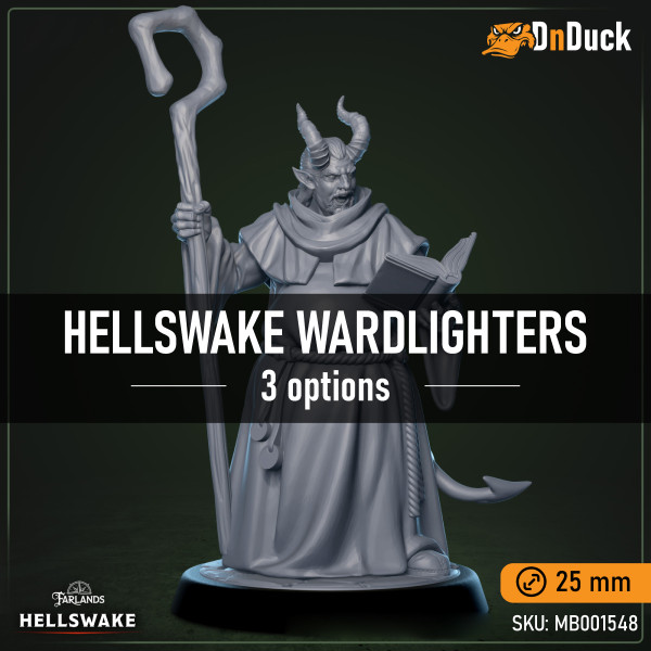 Buy 3d miniature Humanoid. Hellswake Wardlighters. DnDuck Miniatures Store. 3D figures of characters, elves, monsters, bestiaries, landscape, dragons figures and accessories for role-playing games