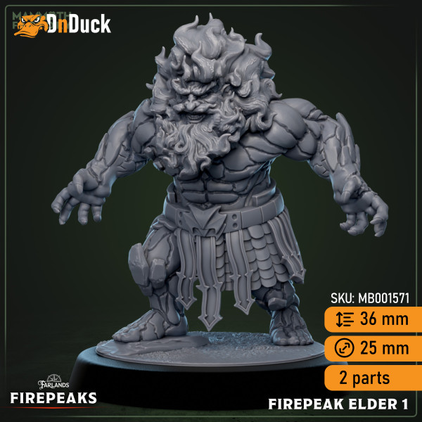 Buy 3d miniature Humanoid. Firepeak Elder. DnDuck Miniatures Store. 3D figures of characters, elves, monsters, bestiaries, landscape, dragons figures and accessories for role-playing games