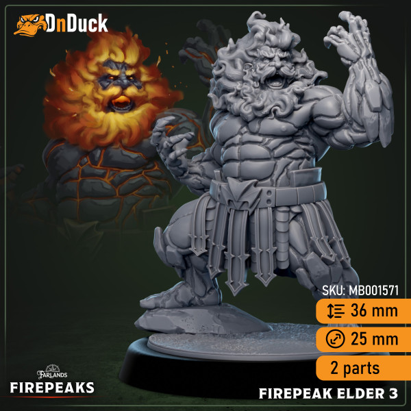 Buy 3d miniature Humanoid. Firepeak Elder. DnDuck Miniatures Store. 3D figures of characters, elves, monsters, bestiaries, landscape, dragons figures and accessories for role-playing games