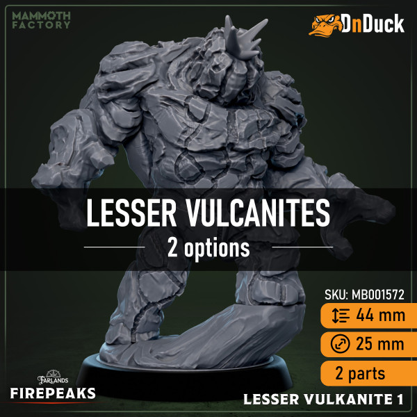 Buy 3d miniature Elemental. Lesser Vulcanites. DnDuck Miniatures Store. 3D figures of characters, elves, monsters, bestiaries, landscape, dragons figures and accessories for role-playing games