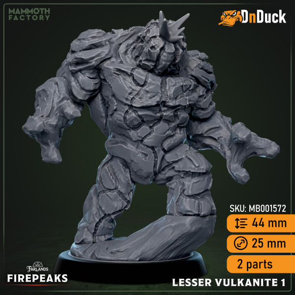Buy 3d miniature Elemental. Lesser Vulcanites. DnDuck Miniatures Store. 3D figures of characters, elves, monsters, bestiaries, landscape, dragons figures and accessories for role-playing games