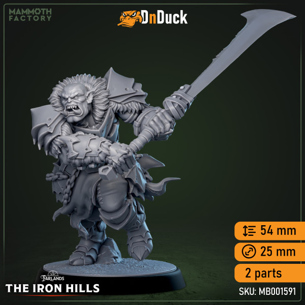 Buy 3d miniature Humanoid. Ironcrag Orc. DnDuck Miniatures Store. 3D figures of characters, elves, monsters, bestiaries, landscape, dragons figures and accessories for role-playing games