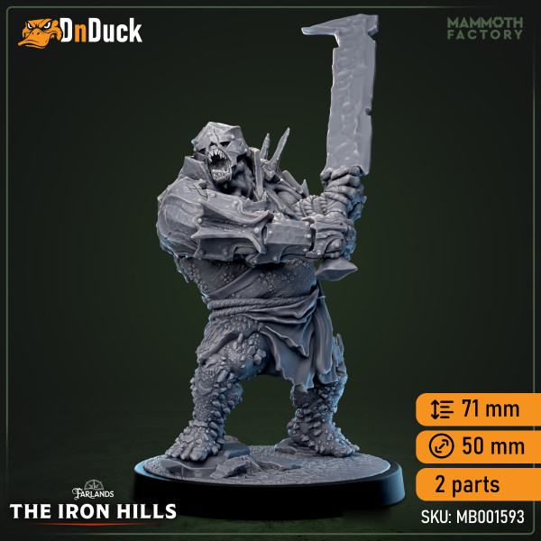 Buy 3d miniature Huge. Ironcrag Ogre. DnDuck Miniatures Store. 3D figures of characters, elves, monsters, bestiaries, landscape, dragons figures and accessories for role-playing games