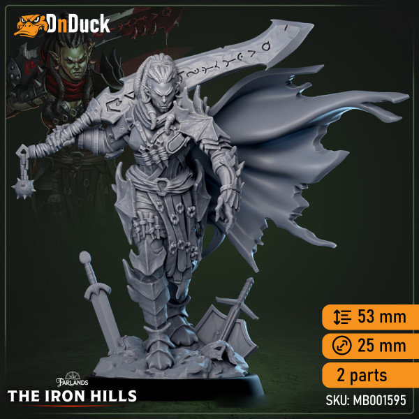 Buy 3d miniature Humanoid. Ironcrag War-Matron. DnDuck Miniatures Store. 3D figures of characters, elves, monsters, bestiaries, landscape, dragons figures and accessories for role-playing games