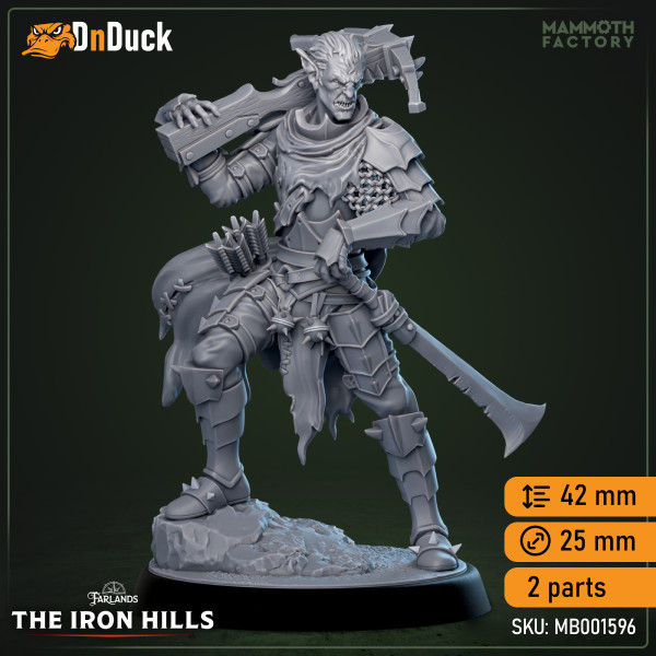Buy 3d miniature Humanoid. Orc Wretch. DnDuck Miniatures Store. 3D figures of characters, elves, monsters, bestiaries, landscape, dragons figures and accessories for role-playing games
