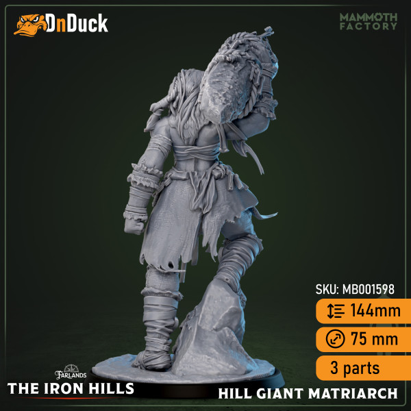 Buy 3d miniature Huge. Hill Giant Matriarch. DnDuck Miniatures Store. 3D figures of characters, elves, monsters, bestiaries, landscape, dragons figures and accessories for role-playing games