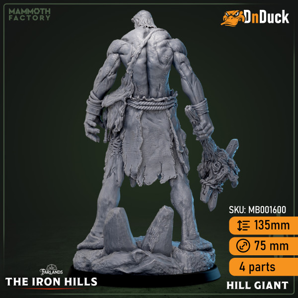 Buy 3d miniature Huge. Hill Giant. DnDuck Miniatures Store. 3D figures of characters, elves, monsters, bestiaries, landscape, dragons figures and accessories for role-playing games