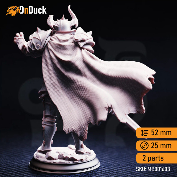 Buy 3d miniature Undead / Humanoid Vilnais the Ashen – Forsaken Paladin. DnDuck Miniatures Store. 3D figures of characters, elves, monsters, bestiaries, landscape, dragons figures and accessories for role-playing games