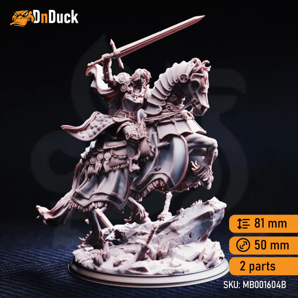 Buy 3d miniature Humanoid / Beast Jeanne du Lac – Knight of Justice. DnDuck Miniatures Store. 3D figures of characters, elves, monsters, bestiaries, landscape, dragons figures and accessories for role-playing games