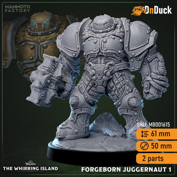 Buy 3d miniature Construct. Forgeborn Juggernaut 1. DnDuck Miniatures Store. 3D figures of characters, elves, monsters, bestiaries, landscape, dragons figures and accessories for role-playing games