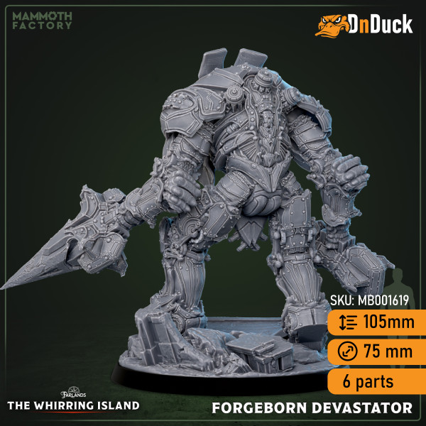 Buy 3d miniature Construct. Forgeborn Devastator. DnDuck Miniatures Store. 3D figures of characters, elves, monsters, bestiaries, landscape, dragons figures and accessories for role-playing games