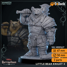 Buy  Little Bear Knight . DnDuck Miniatures Store. 3D figures of characters, elves, monsters, bestiaries, landscape, dragons figures and accessories for role-playing games