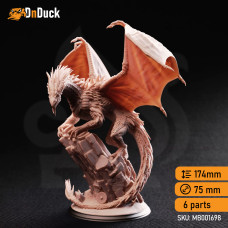 Buy  Gintharax – Adult Silver Dragon . DnDuck Miniatures Store. 3D figures of characters, elves, monsters, bestiaries, landscape, dragons figures and accessories for role-playing games